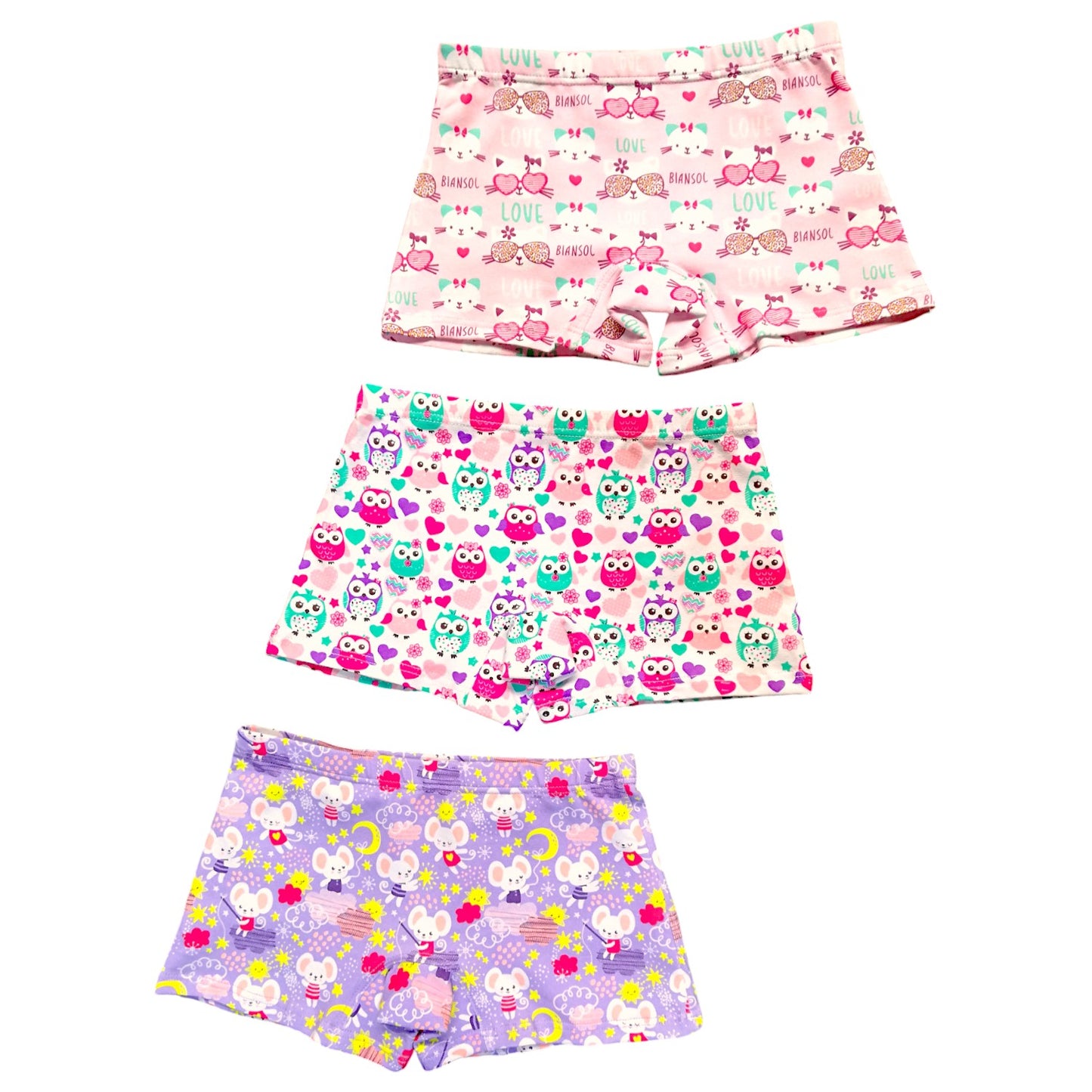 Calzones Niña Algodón Estampado Pack X3