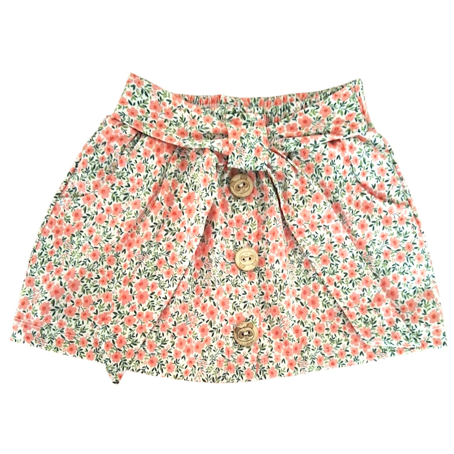 Falda Short Niña Floreado con lazo